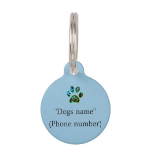 Placa Para Mascotas Etiqueta de perro azul