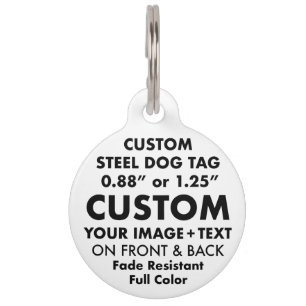 Placa Para Mascotas Etiqueta de perro de acero redondo personalizada p