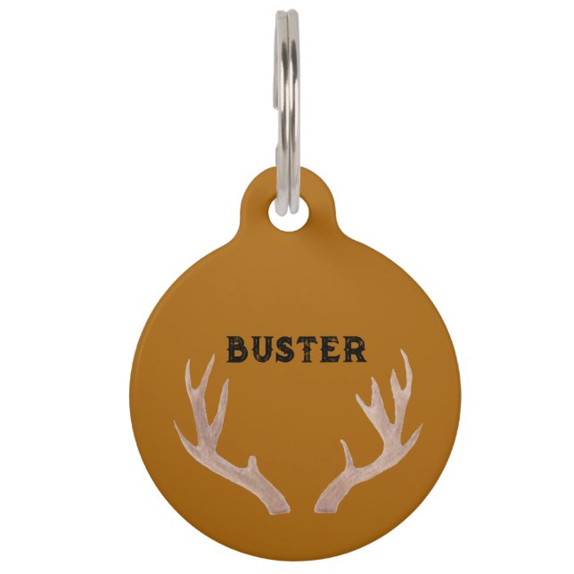 Placa Para Mascotas Etiqueta de perro de Antler (Anverso)