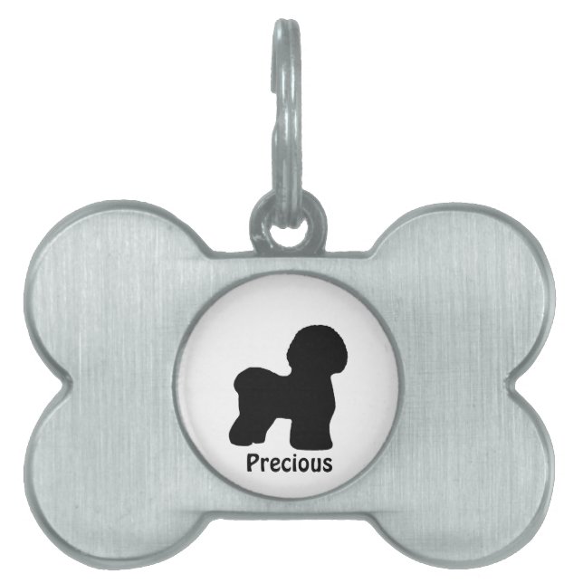 Placa Para Mascotas Etiqueta de perro de Bichon Frise (Frente)