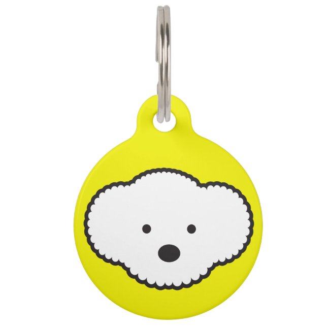 Placa Para Mascotas Etiqueta de perro de Bichon Frise (Anverso)