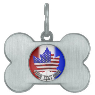 Placa Para Mascotas Etiqueta de perro de Canadá EE. UU. Canadá Etiquet