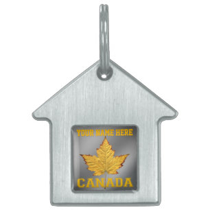 Placa Para Mascotas Etiqueta de perro de Canadá personalizada Souvenir