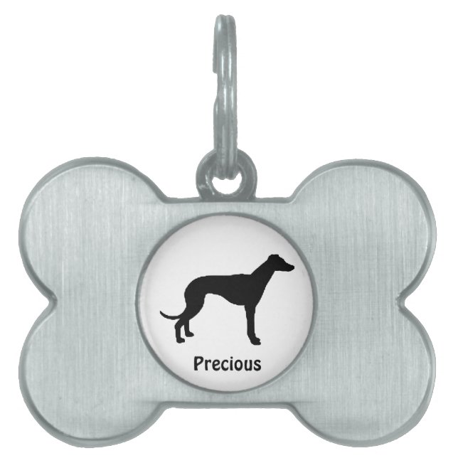 Placa Para Mascotas Etiqueta de perro de Greyhound (Frente)