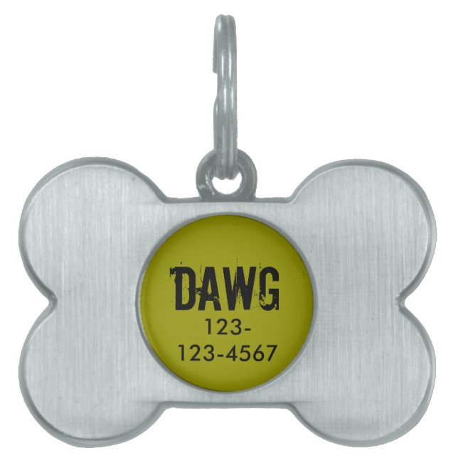 Placa Para Mascotas Etiqueta de perro de identificación personalizada  (Frente)