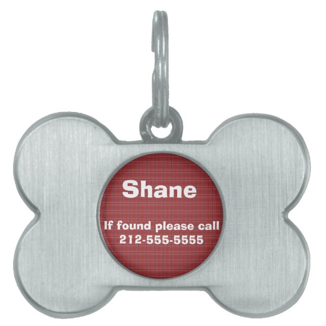 Placa Para Mascotas Etiqueta de perro de plástico (Frente)