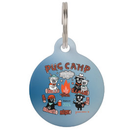Placa Para Mascotas Etiqueta de perro del Pug Camp 2024 - Grande