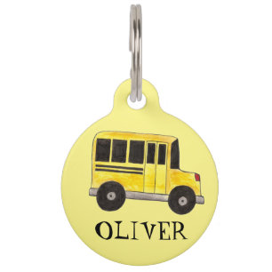 Placa Para Mascotas Etiqueta de perro Mascota de conductor de autobús