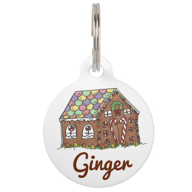 Placa Para Mascotas Etiqueta de perro Mascota Ginger Gingerbread Perso (Anverso)