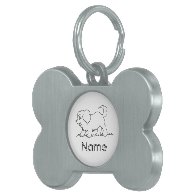 Placa Para Mascotas Etiqueta de perro personalizada (Frente Derecha)