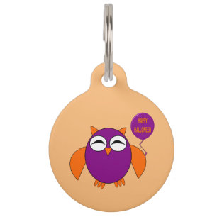 Placa Para Mascotas Etiqueta de perro personalizada de búho de fiesta 