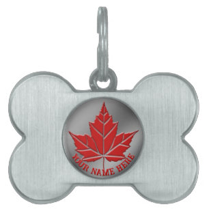 Placa Para Mascotas Etiqueta de perro personalizada de Canadá Recuerdo