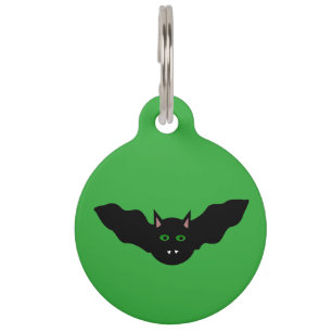Placa Para Mascotas Etiqueta de perro personalizada de murciélago con 