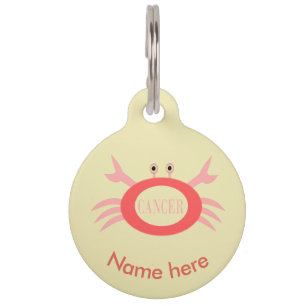 Placa Para Mascotas Etiqueta de perro Personalizado cangrejo con estre