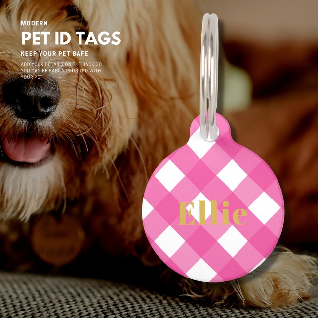 Placa Para Mascotas Etiqueta de perro Personalizado rosa brillante Gin (Subido por el creador)