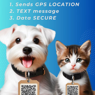 Placa Para Mascotas Etiqueta de perro redonda Código QR