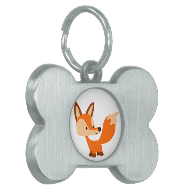 Placa Para Mascotas Etiqueta de Personalizado Fox Pet amigable (Frente Izquierda)