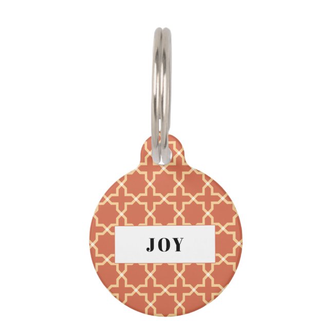 Placa Para Mascotas Etiqueta de pila personalizada con patrón de estre (Anverso)