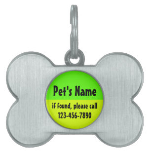 Placa Para Mascotas Etiqueta de seguridad del Mascota de Neon Green/Ye