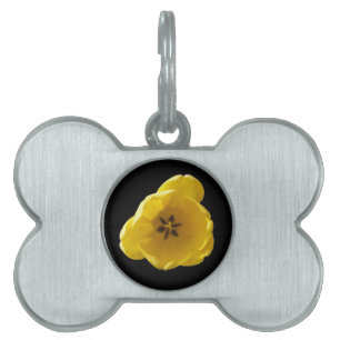 Placa Para Mascotas Etiqueta de tulipanes amarillos