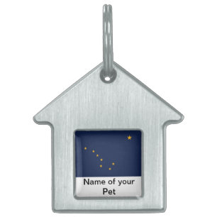 Placa Para Mascotas Etiqueta del mascota con la bandera del estado de