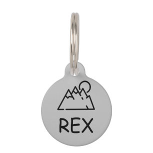 Placa Para Mascotas Etiqueta del mascota del perro en gris