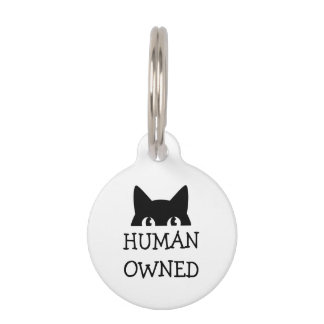 Placa Para Mascotas Etiqueta Divertida de Gato Propiedad de Humano