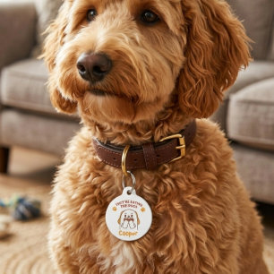 Placa Para Mascotas Etiqueta divertida para perro, Están comiendo al p