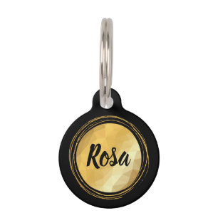 Placa Para Mascotas Etiqueta elegante moderna geométrica de oro del