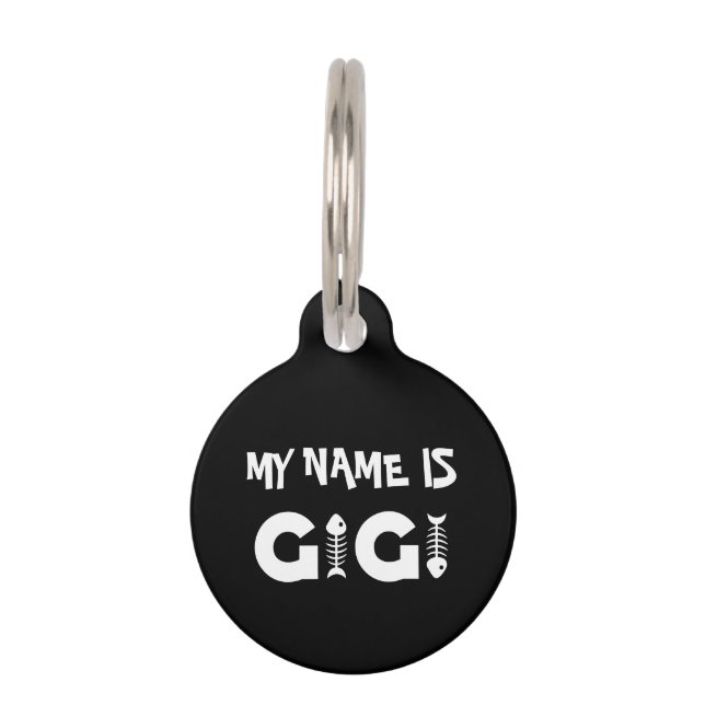 Placa Para Mascotas Etiqueta Gigi Cat Pet ID (Anverso)