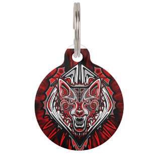 Placa Para Mascotas Etiqueta grande del mascota del arte del Haida del