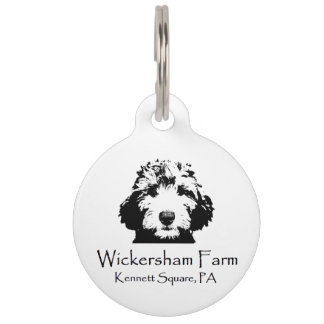Placa Para Mascotas Etiqueta grande para mascotas Wickersham Farm