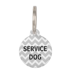 Placa Para Mascotas Etiqueta gris del mascota del perro del servicio