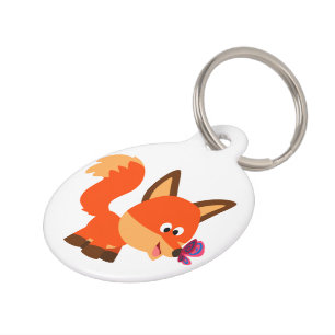 Placa Para Mascotas Etiqueta linda del mascota del Fox y de la