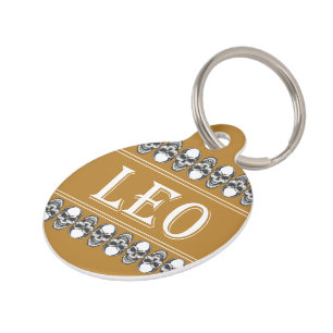 Placa Para Mascotas Etiqueta mascota de Leo
