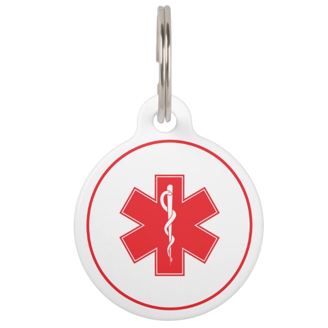 Placa Para Mascotas Etiqueta Médica de Alerta para Mascotas (Anverso)