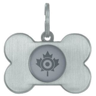 Placa Para Mascotas Etiqueta Mod de hoja de arce canadiense Roundel
