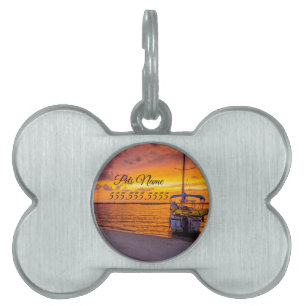 Placa Para Mascotas Etiqueta Navarre Florida Fire Sunset Pet