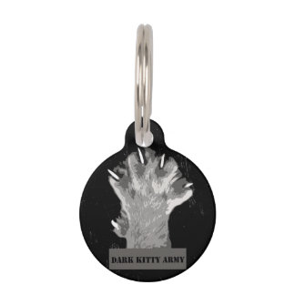Placa Para Mascotas Etiqueta oscura de la identificación del gato del