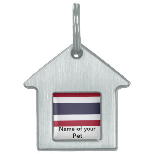 Placa Para Mascotas Etiqueta para mascota con la bandera de Tailandia
