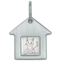 Etiqueta para mascota de Gatito Pintado