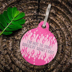 Placa Para Mascotas Etiqueta para perro Hot to Trot Wigglin' – Llamas