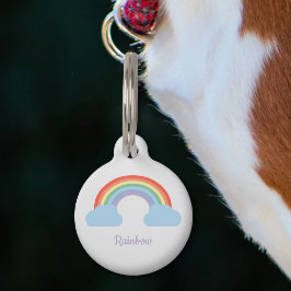 Placa Para Mascotas Etiqueta Pastel arcoiris
