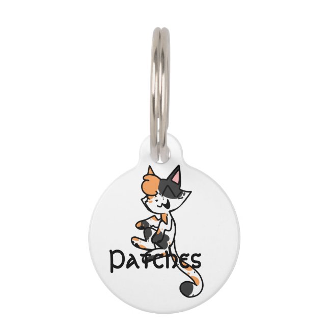Placa Para Mascotas Etiqueta personalizada Calico Cat Pet (Anverso)