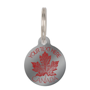 Placa Para Mascotas Etiqueta personalizada de Canadá para mascotas con