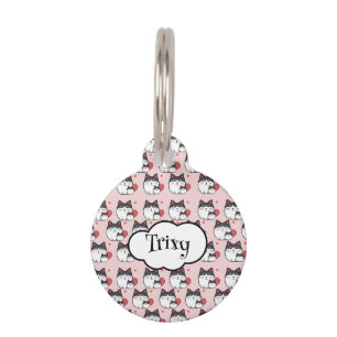 Placa Para Mascotas Etiqueta personalizada de gato con gatos Personali