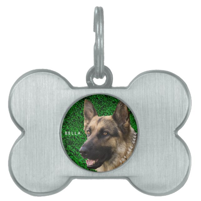 Placa Para Mascotas Etiqueta personalizada de identificación de perro  (Frente)