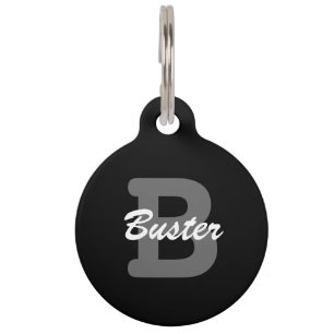 Placa Para Mascotas Etiqueta personalizada de mascota en monograma par
