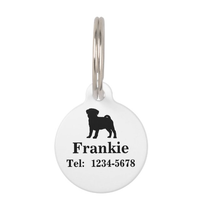 Placa Para Mascotas Etiqueta personalizada del mascota del perro del (Anverso)