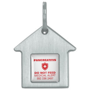 Placa Para Mascotas Etiqueta personalizada para perros con pancreatiti